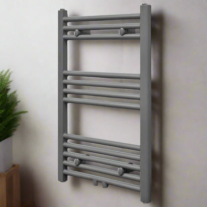 Grey Bathroom Central Heating Towel Rail Radiator Straight