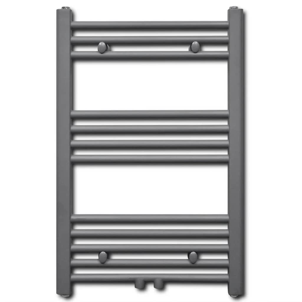 Grey Bathroom Central Heating Towel Rail Radiator Straight