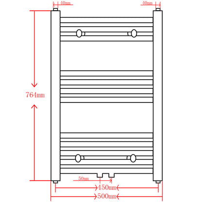 Grey Bathroom Central Heating Towel Rail Radiator Straight