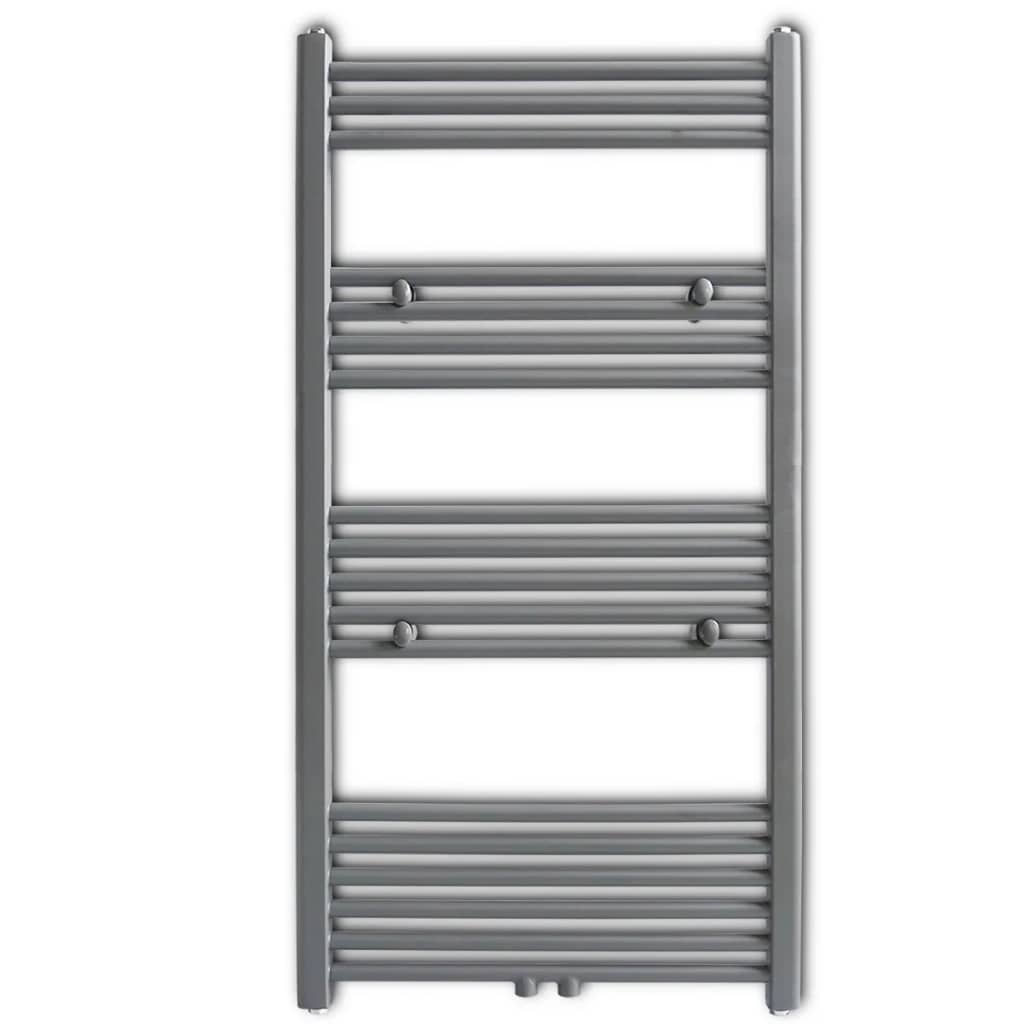 Grey Bathroom Central Heating Towel Rail Radiator Straight 600x1160mm