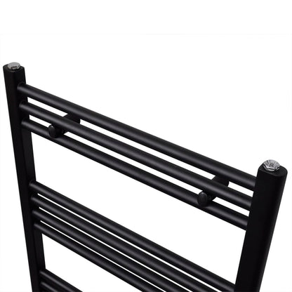 Black Straight Bathroom Heating Towel Rail Radiator