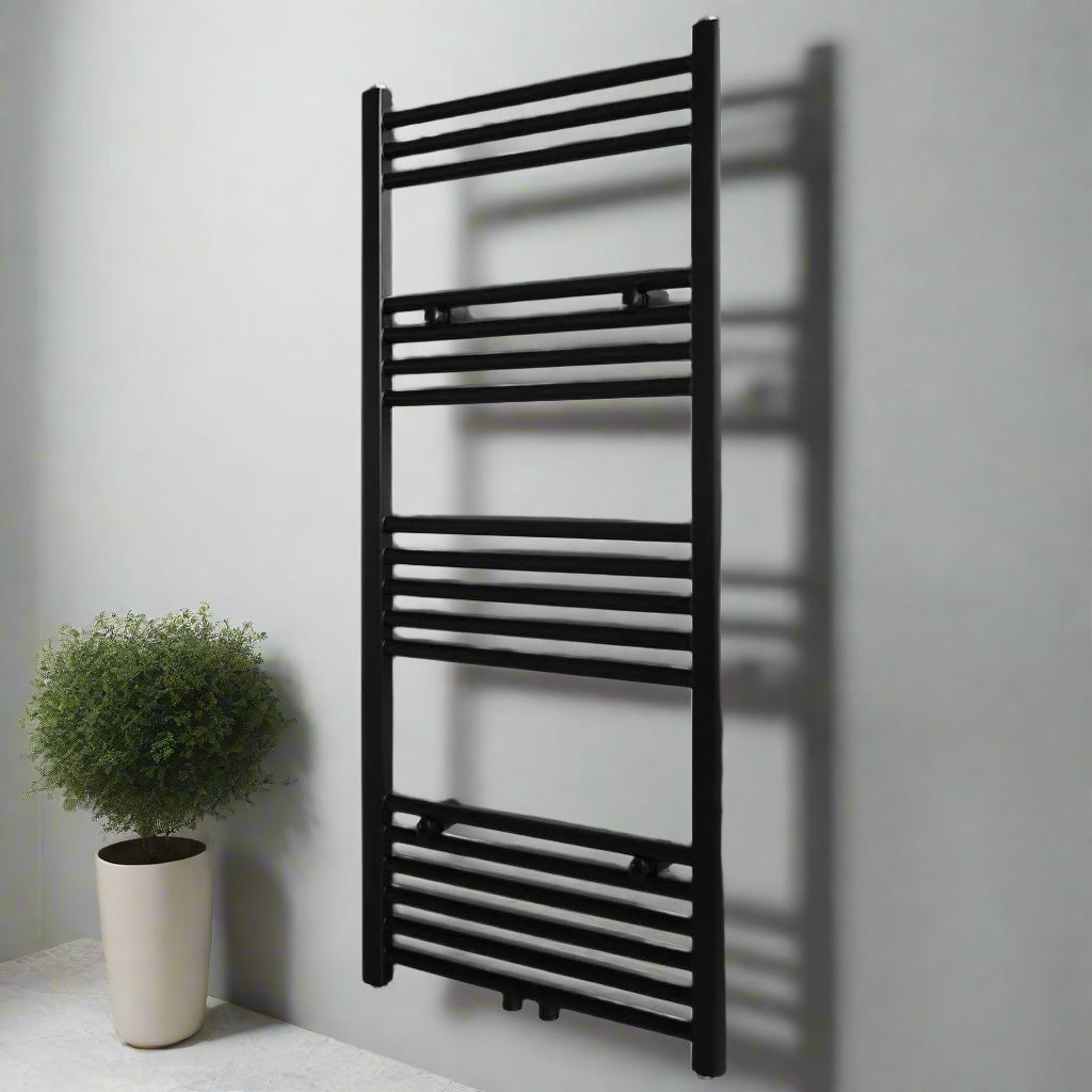 Black Bathroom Central Heating Towel Rail Radiator