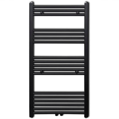 Black Central Heating Towel Rail Radiator - Dual Purpose Heated Towel Warmer