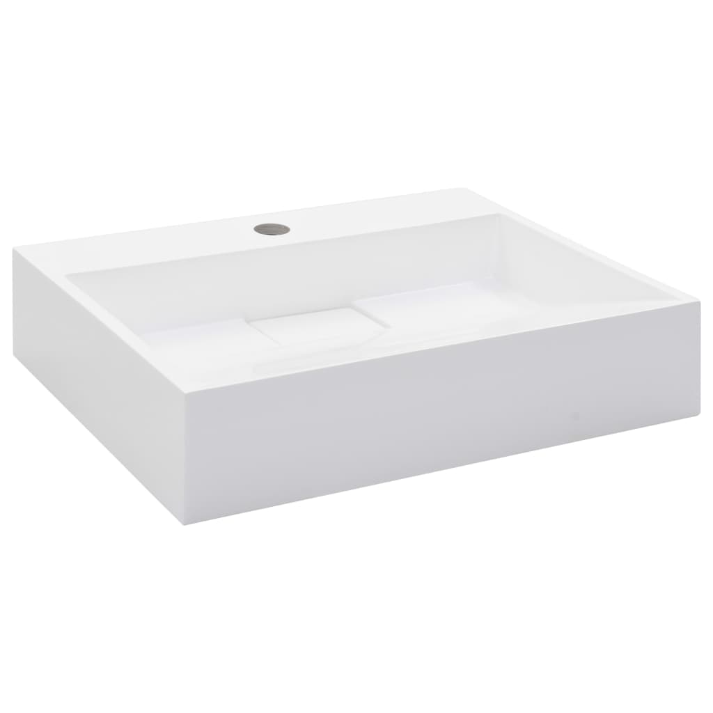 Wash Basin 50x38x13 cm Mineral Cast/Marble Cast White - Bend