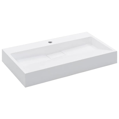 Wash Basin 80x46x11 cm Mineral Cast/Marble Cast White - Bend