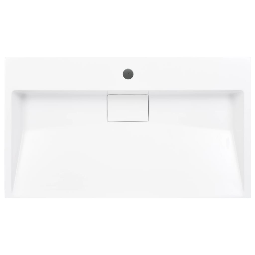 Wash Basin 80x46x11 cm Mineral Cast/Marble Cast White - Bend