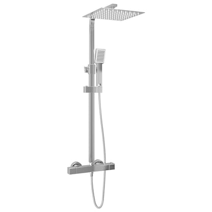 Dual Head Shower Set with Thermostat Stainless Steel - Bend