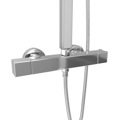 Dual Head Shower Set with Thermostat Stainless Steel - Bend