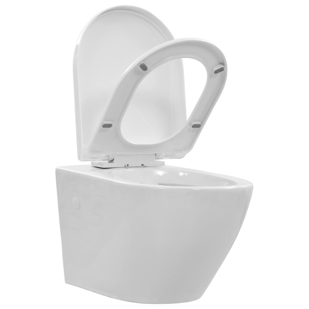 Wall Hung Rimless Toilet Ceramic White