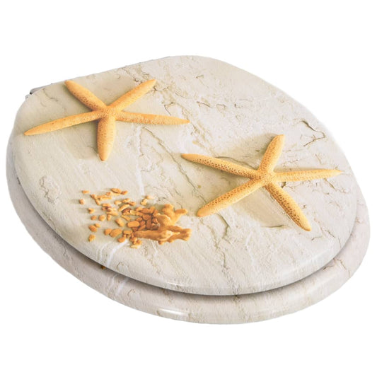 MDF Toilet Seat - Starfish Design