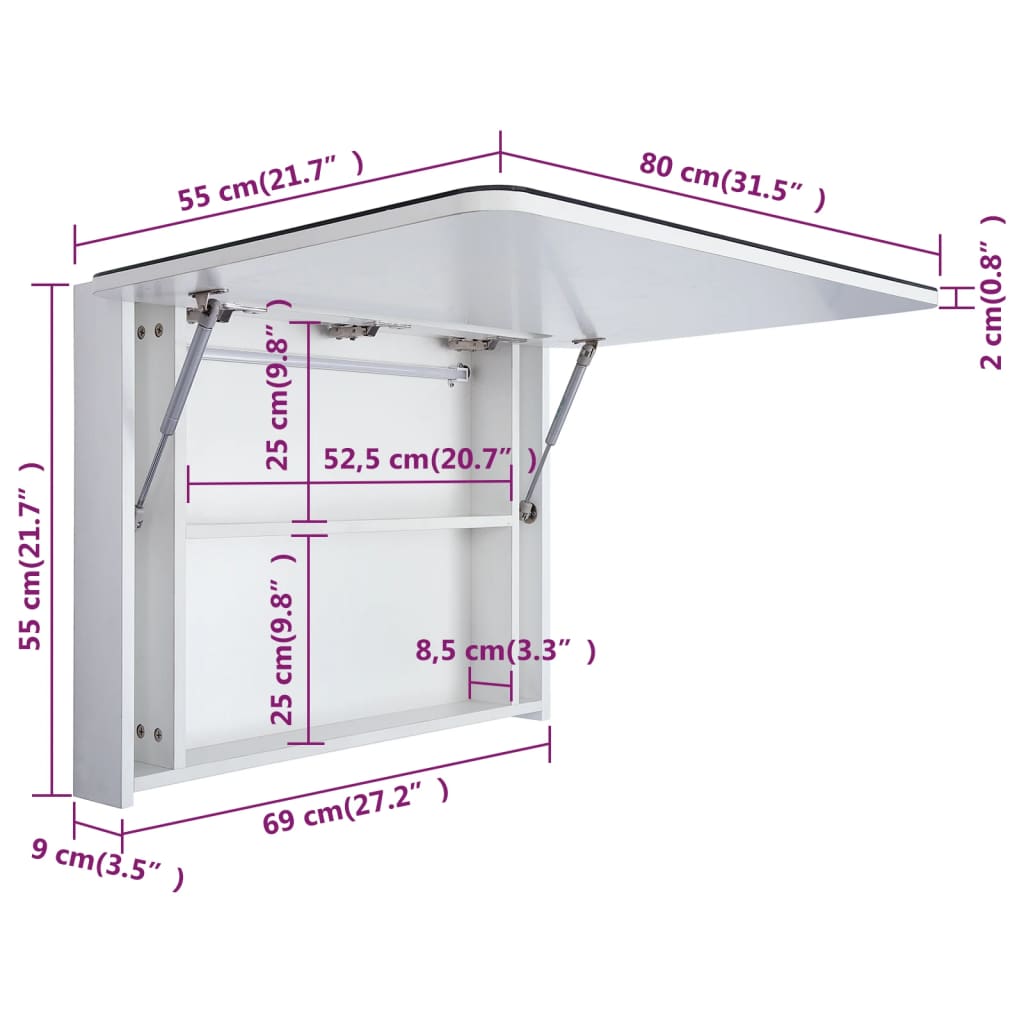 LED Bathroom Mirror Cabinet 80x9.5x55 cm - Bend