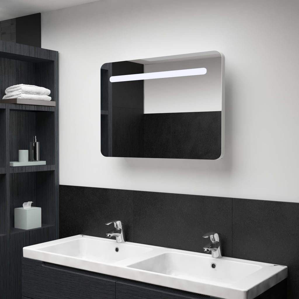 LED Bathroom Mirror Cabinet 80x9.5x55 cm - Bend