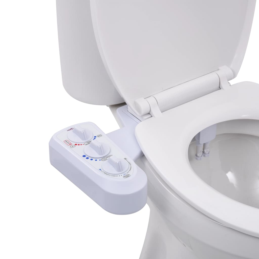 Bidet Toilet Seat Attachment Hot Cold Water Dual Nozzles - Bend