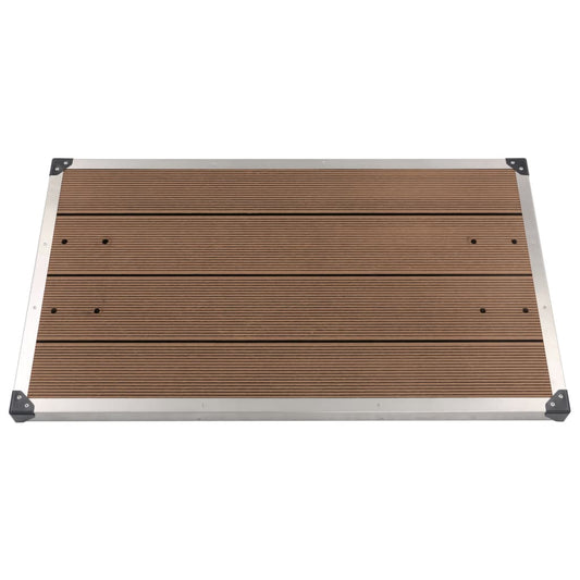 Outdoor Shower Tray WPC Stainless Steel 110x62 cm Brown - Bend