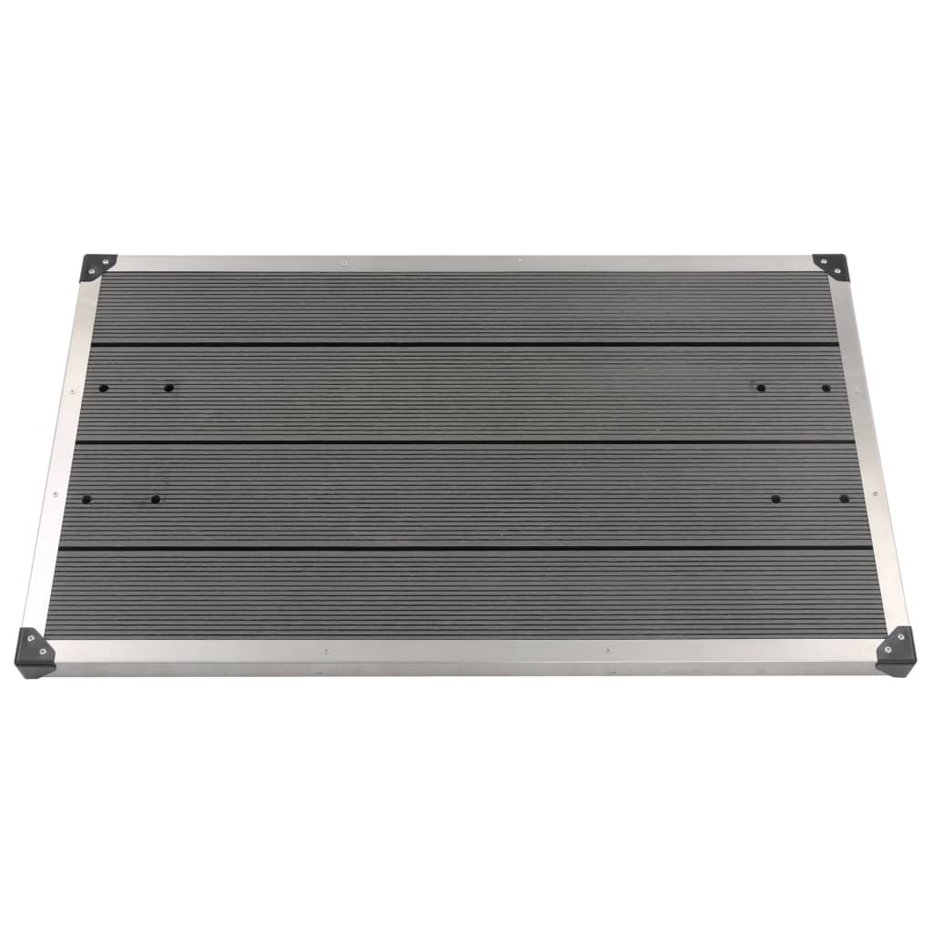 Outdoor Shower Tray WPC Stainless Steel 110x62 cm Grey - Bend