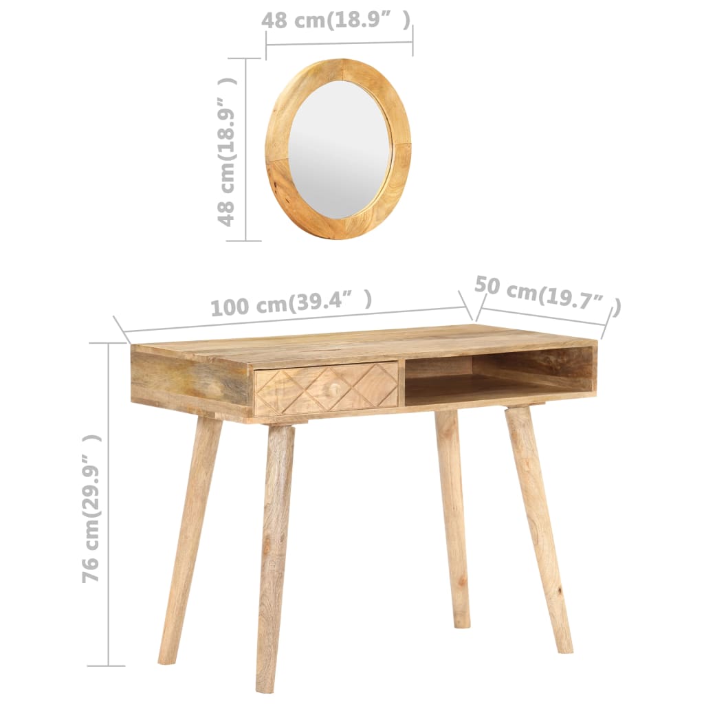 Dressing Table 100x50x76 cm Solid Mango Wood - Bend