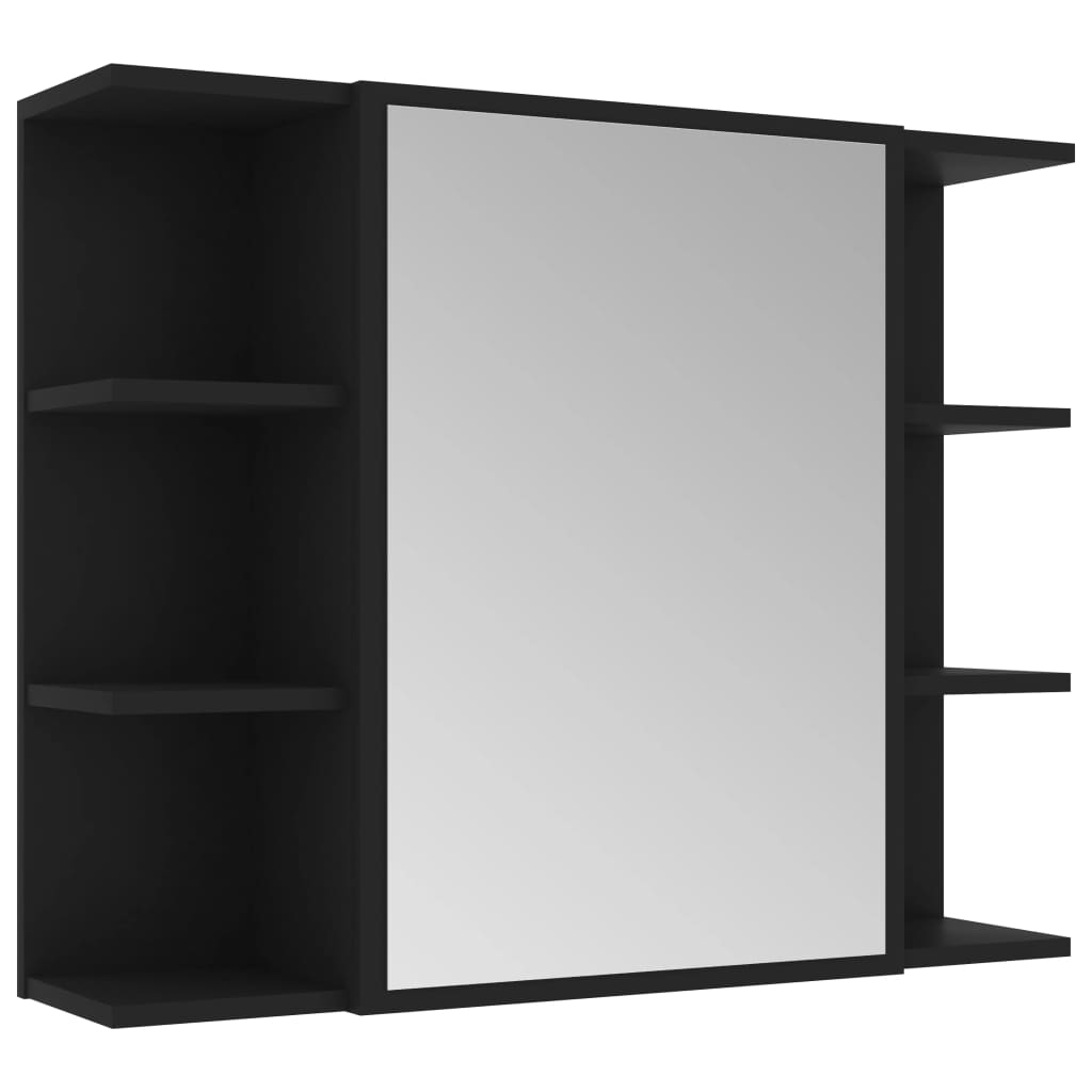 Bathroom Mirror Cabinet Black 80x20.5x64 cm Engineered Wood - Bend