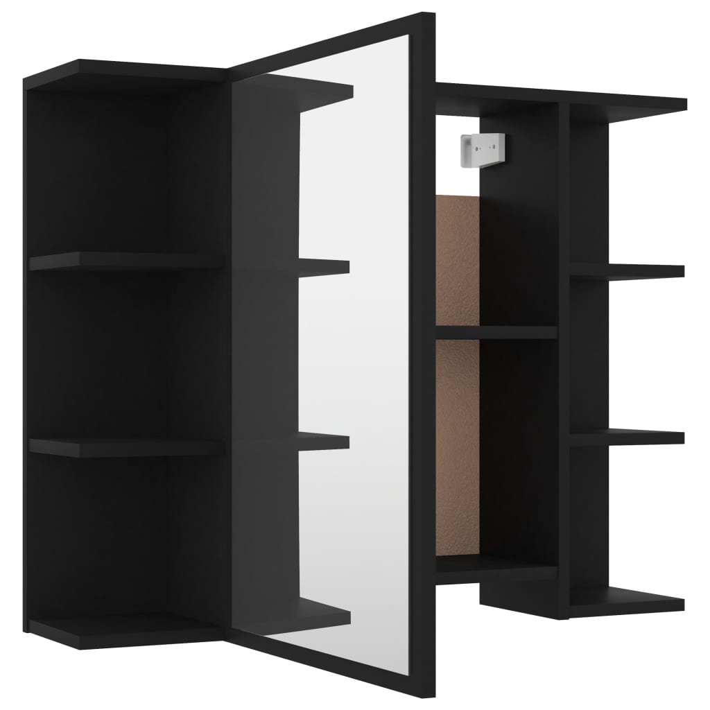 Bathroom Mirror Cabinet Black 80x20.5x64 cm Engineered Wood - Bend