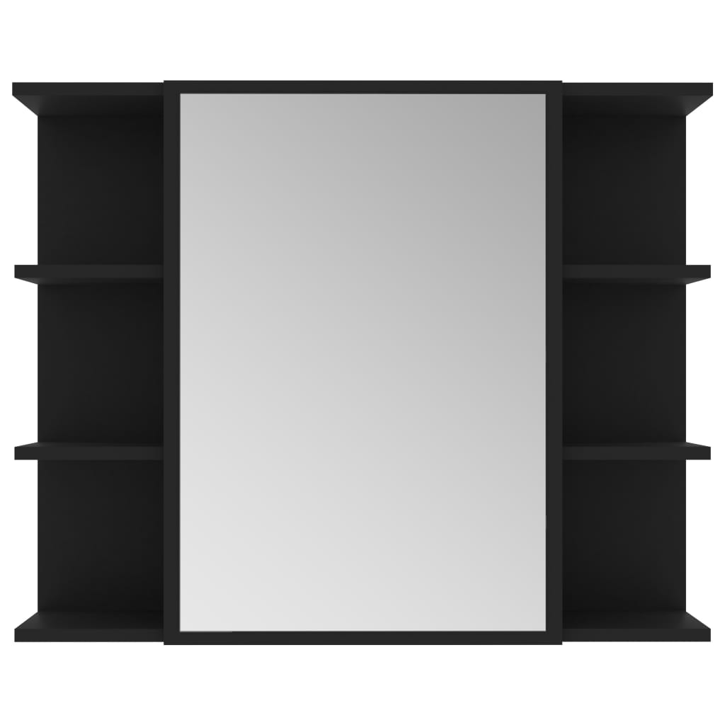 Bathroom Mirror Cabinet Black 80x20.5x64 cm Engineered Wood - Bend