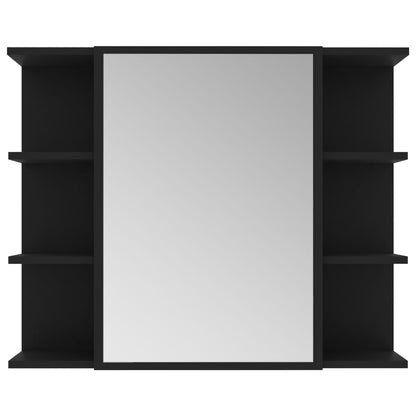 Bathroom Mirror Cabinet Black 80x20.5x64 cm Engineered Wood - Bend