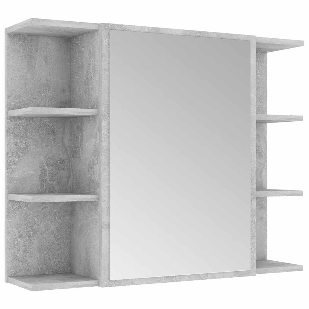 Bathroom Mirror Cabinet Concrete Grey 80x20.5x64 cm Engineered Wood - Bend