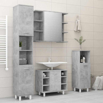 Bathroom Mirror Cabinet Concrete Grey 80x20.5x64 cm Engineered Wood - Bend