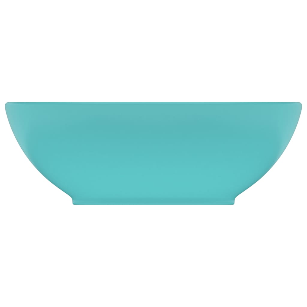 Luxury Basin Oval-shaped Matt Light Green 40x33 cm Ceramic