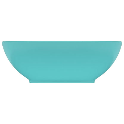 Luxury Basin Oval-shaped Matt Light Green 40x33 cm Ceramic