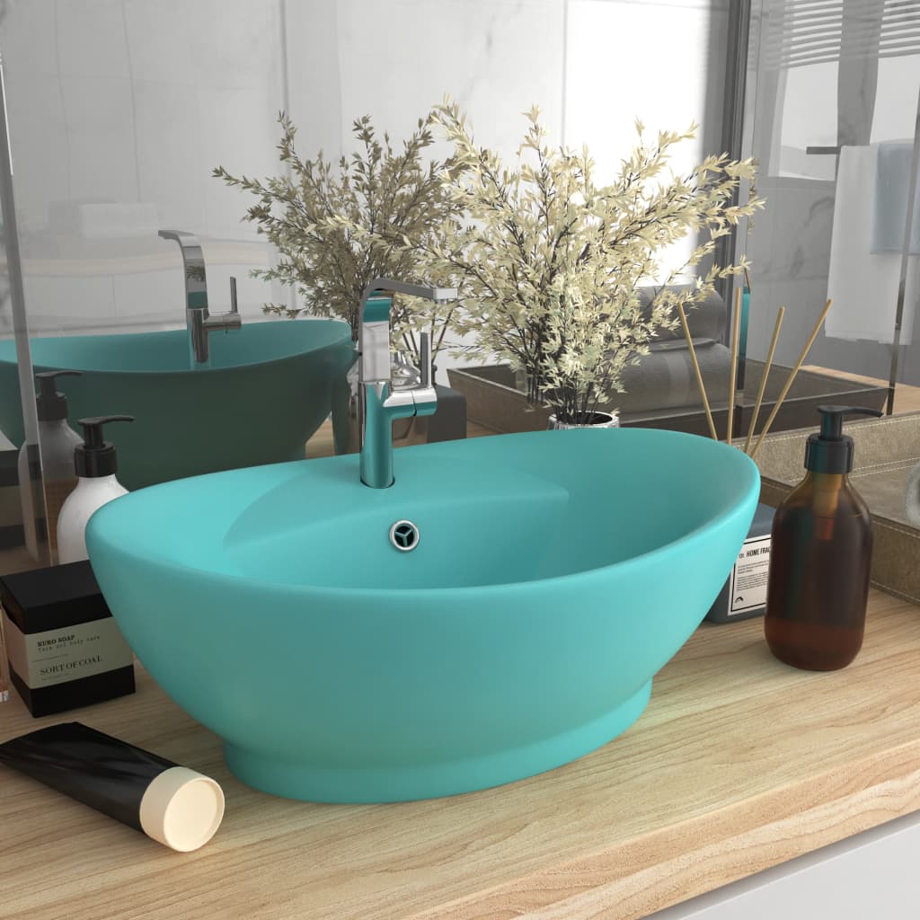 Luxury Ceramic Basin Overflow, Oval - Various Matt Colours