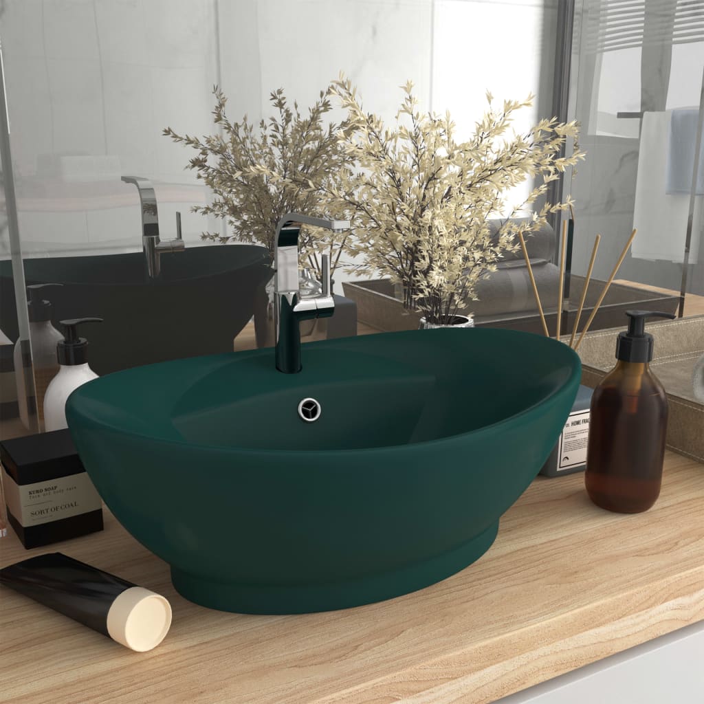 Luxury Ceramic Basin Overflow, Oval - Various Matt Colours