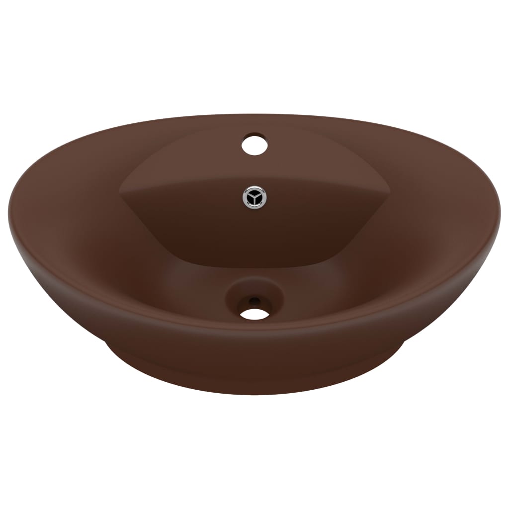 Luxury Ceramic Basin Overflow, Oval - Various Matt Colours