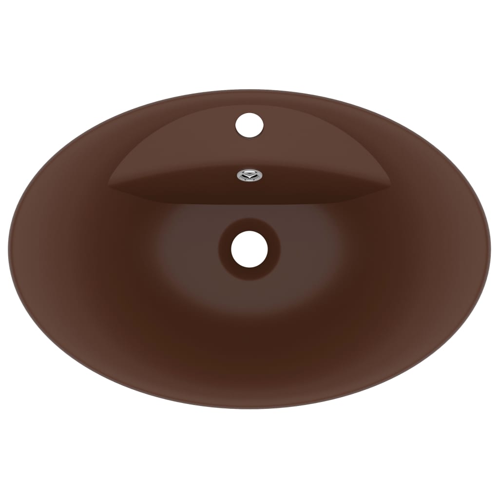 Luxury Ceramic Basin Overflow, Oval - Various Matt Colours