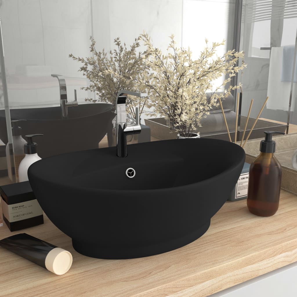 Luxury Ceramic Basin Overflow, Oval - Various Matt Colours