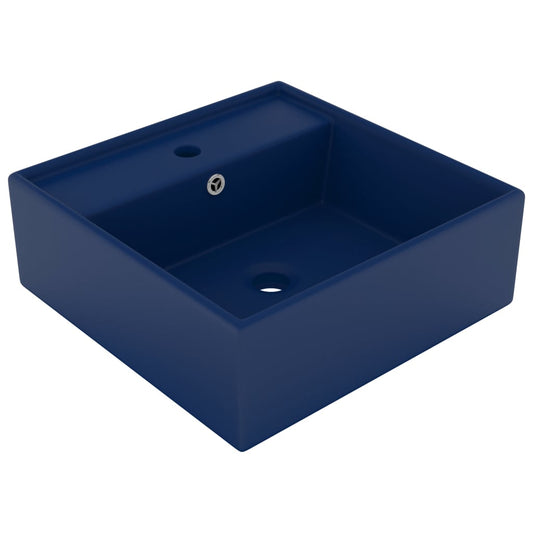 Luxury Ceramic Basin with Overflow, Square - Various Matt Colours