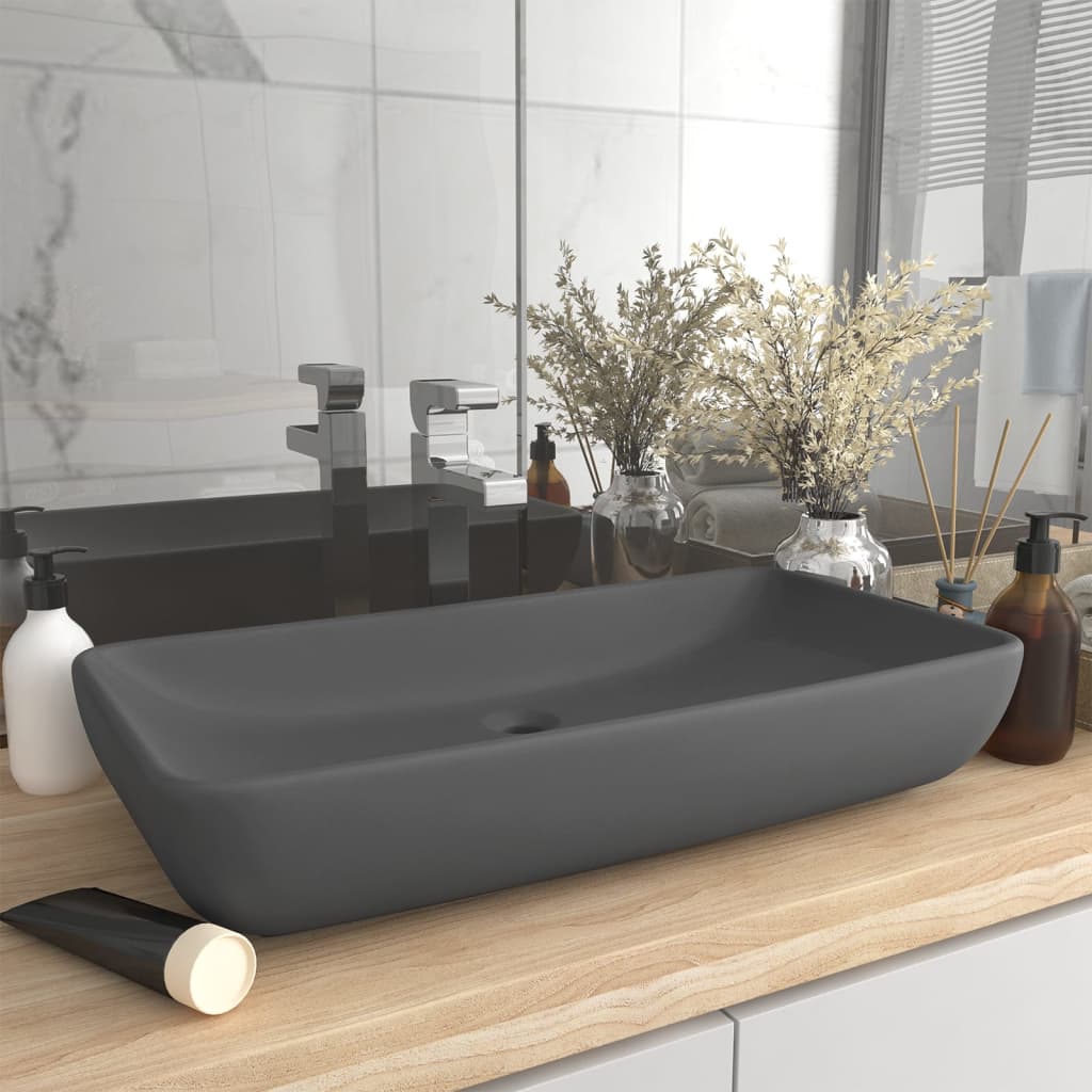 Luxury Ceramic Basin, Rectangular - Various Matt Colours