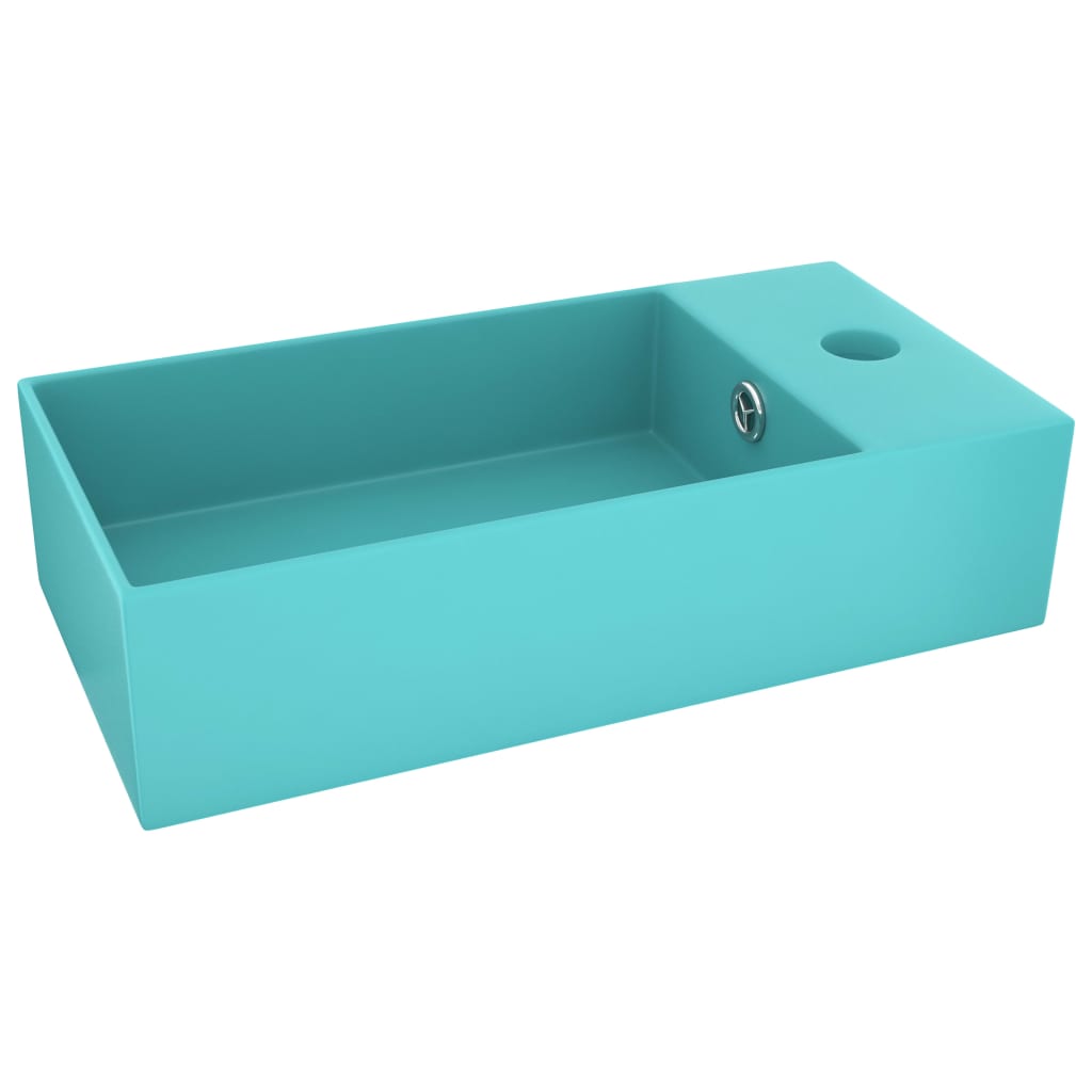 Bathroom Sink with Overflow Ceramic Light Green