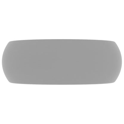 Luxury Wash Basin Round Matt Light Grey 40x15 cm Ceramic - Bend