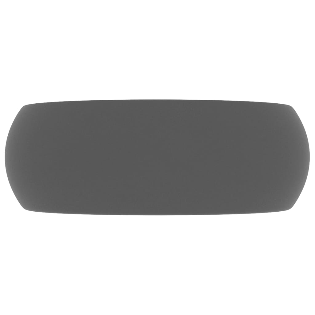 Luxury Wash Basin Round Matt Dark Grey 40x15 cm Ceramic - Bend