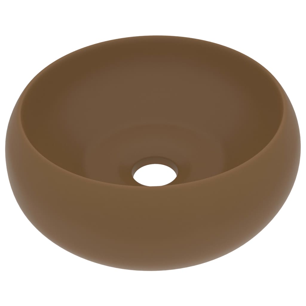 Luxury Wash Basin Round Matt Cream 40x15 cm Ceramic - Bend