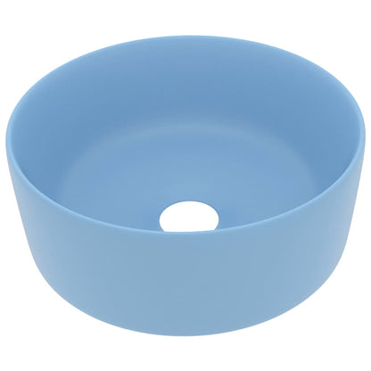 Luxury Wash Basin Round Matt Light Blue 40x15 cm Ceramic - Bend