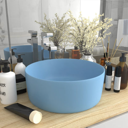 Luxury Wash Basin Round Matt Light Blue 40x15 cm Ceramic - Bend