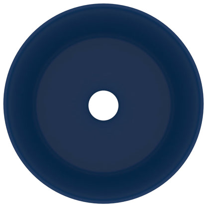 Luxury Wash Basin Round Matt Dark Blue 40x15 cm Ceramic - Bend