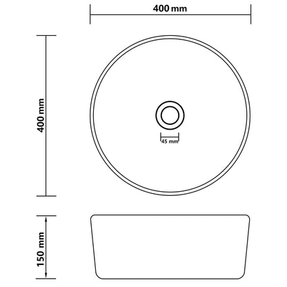 Luxury Wash Basin Round Matt Dark Blue 40x15 cm Ceramic - Bend