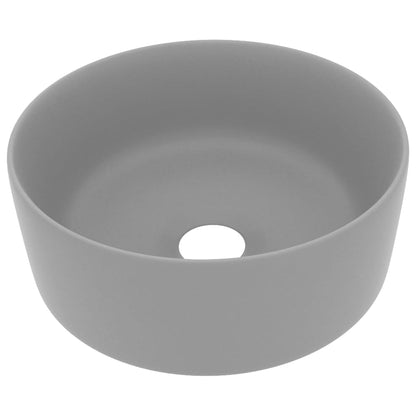 Luxury Wash Basin Round Matt Light Grey 40x15 cm Ceramic - Bend