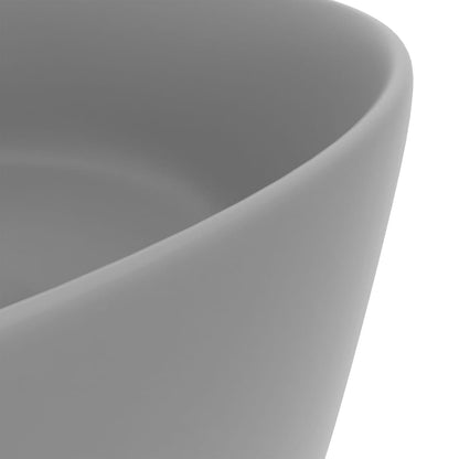 Luxury Wash Basin Round Matt Light Grey 40x15 cm Ceramic - Bend