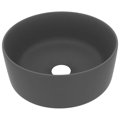 Luxury Wash Basin Round Matt Dark Grey 40x15 cm Ceramic - Bend