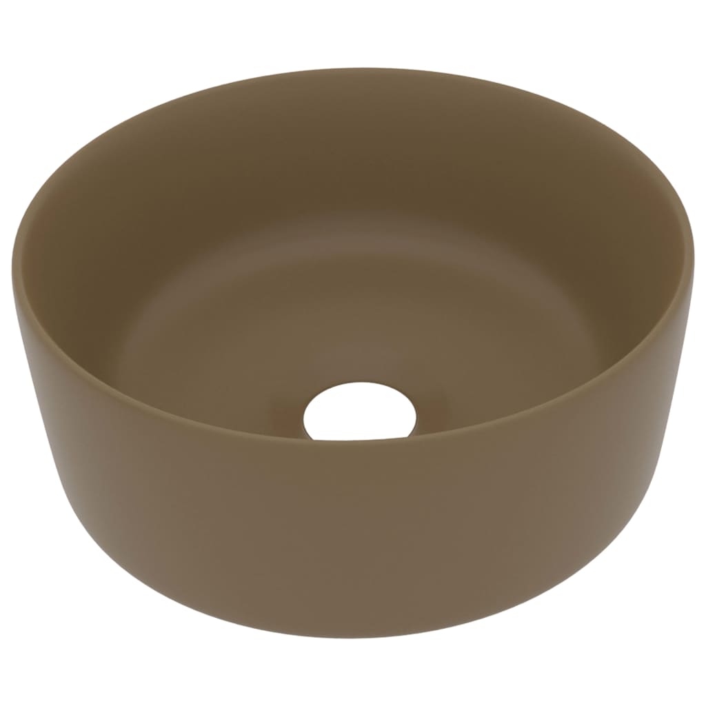 Luxury Wash Basin Round Matt Cream 40x15 cm Ceramic - Bend