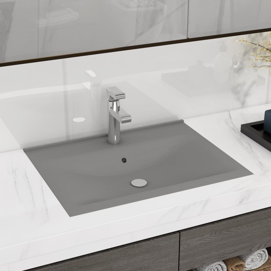 Luxury Ceramic Basin with Faucet Hole - Various Matt Colours