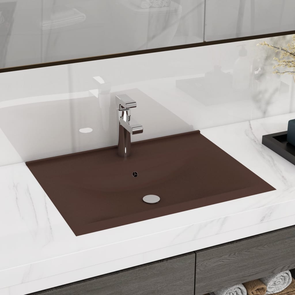 Luxury Ceramic Basin with Faucet Hole - Various Matt Colours