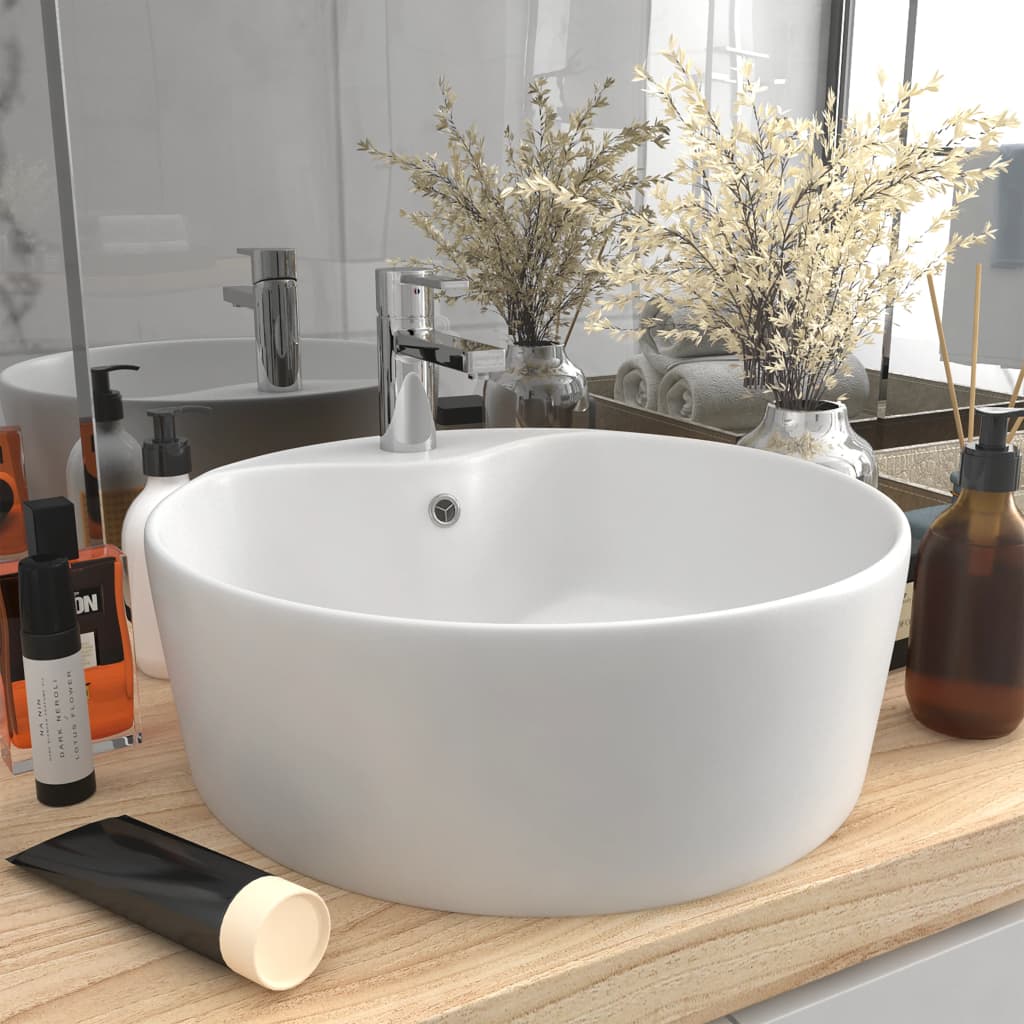 Ceramic Wash Basin with Overflow - Various Finishes